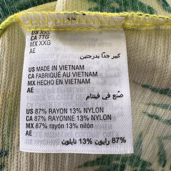 INC International Concepts XX-Large Top Leaf Print Ruffled Flutter Sleeves Multi - Picture 8 of 9